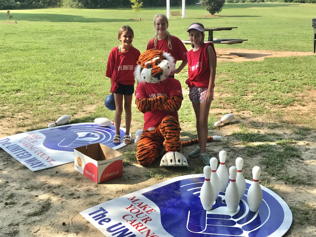 Aubie enjoying games with families