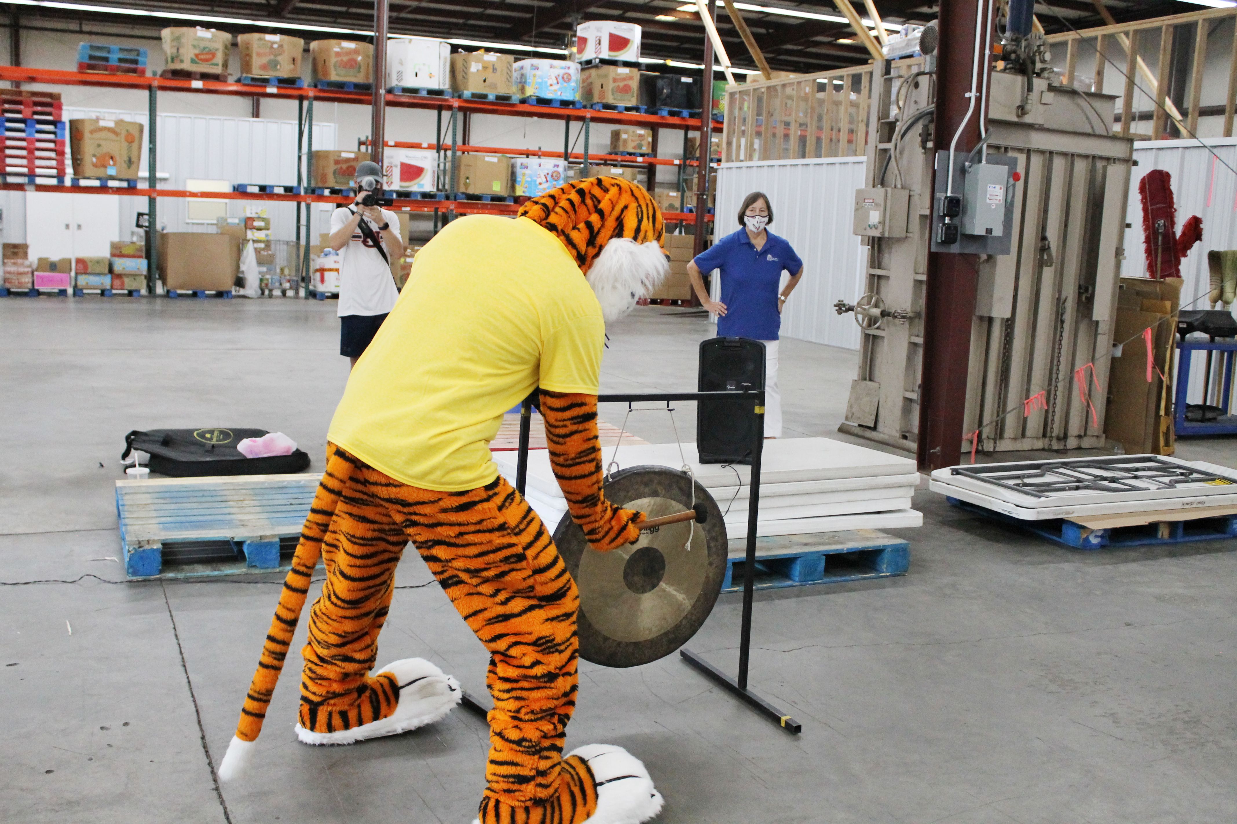 Aubie hitting the gong